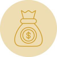 Money Line Yellow Circle Icon vector