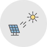 solar poder línea lleno ligero icono vector