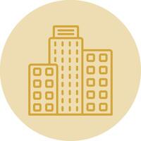 Building Line Yellow Circle Icon vector