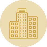 Building Line Yellow Circle Icon vector