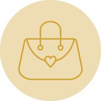 Purse Line Yellow Circle Icon vector