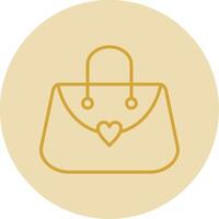 Purse Line Yellow Circle Icon vector