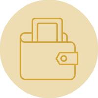 Digital Wallet Line Yellow Circle Icon vector