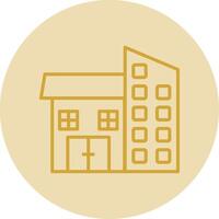 House Line Yellow Circle Icon vector