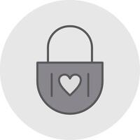 Heart Lock Line Filled Light Icon vector