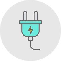 Power Cable Line Filled Light Icon vector