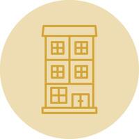 Appartment Line Yellow Circle Icon vector