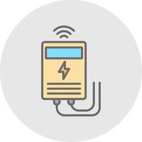 Power Meter Line Filled Light Icon vector