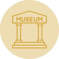 Museum Line Yellow Circle Icon vector