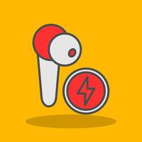 Earbud Filled Shadow Icon vector