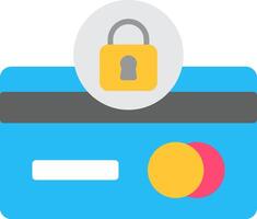 Credit Card Security Flat Multi Circle Icon vector