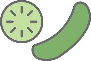 Cucumber Line Filled Light Icon vector