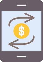 Mobile Transaction Flat Multi Circle Icon vector