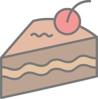 Cake Slice Line Filled Light Icon vector