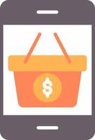 Mobile Shopping Flat Multi Circle Icon vector