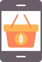 Mobile Shopping Flat Multi Circle Icon vector