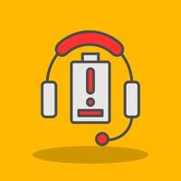 Headphones Filled Shadow Icon vector