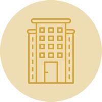 Skyscraper Line Yellow Circle Icon vector