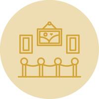 Art Gallery Line Yellow Circle Icon vector