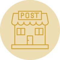 Post Office Line Yellow Circle Icon vector