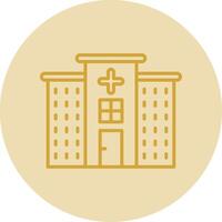 Hospital Line Yellow Circle Icon vector