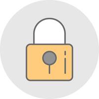 Locked Line Filled Light Icon vector