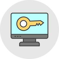 Computer Keys Line Filled Light Icon vector