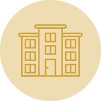 Flat Line Yellow Circle Icon vector