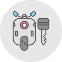 moto línea lleno ligero icono vector