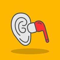 Earbud Filled Shadow Icon vector