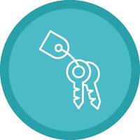 Keys Line Multi Circle Icon vector