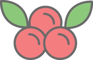 Cranberries Line Filled Light Icon vector