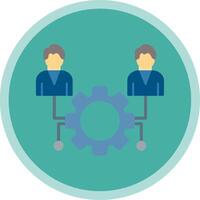 Outsource Management Flat Multi Circle Icon vector