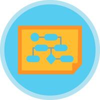 Work Flow Process Flat Multi Circle Icon vector