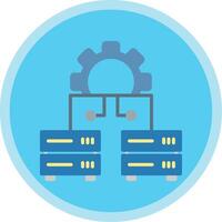 datos administración plano multi circulo icono vector