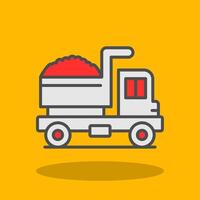 Dump Truck Filled Shadow Icon vector