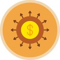 Budget Spending Flat Multi Circle Icon vector