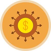 Budget Spending Flat Multi Circle Icon vector