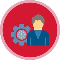 Working Hours Flat Multi Circle Icon vector