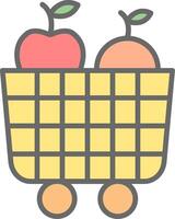 Fruit Cart Line Filled Light Icon vector