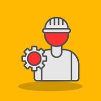 Worker Filled Shadow Icon vector