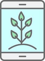 Farming App Line Filled Light Icon vector
