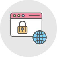 Web Security Line Filled Light Icon vector