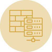 Firewall Line Yellow Circle Icon vector