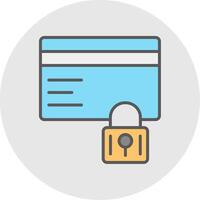 Secure Payment Line Filled Light Icon vector