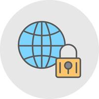 Internet Security Line Filled Light Icon vector
