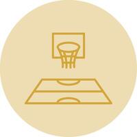 Sports Hall Line Yellow Circle Icon vector