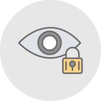 Retinal Scan Line Filled Light Icon vector