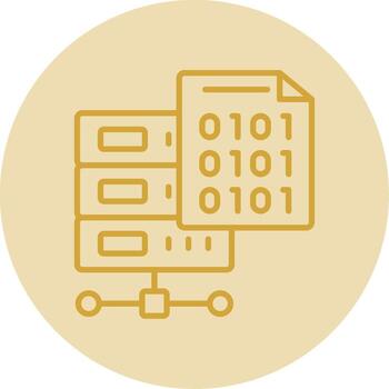 binario código línea amarillo circulo icono vector