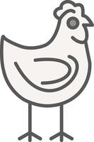 Chicken Line Filled Light Icon vector